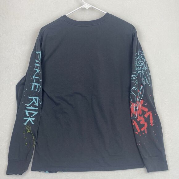 Ricky And Morty Graphic Shirt Mens Medium Gray Long Sleeve Crewneck Pullover - Picture 2 of 7